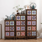 French Country Brown Wood Storage Cabinet with Drawers