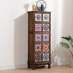 French Country Brown Wood Storage Cabinet with Drawers