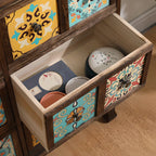 French Country Brown Wood Storage Cabinet with Drawers