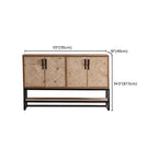 Rustic Natural Finish Cabinet with Exterior Shelf & Barn Door