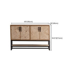 Rustic Natural Finish Cabinet with Exterior Shelf & Barn Door