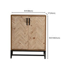 Rustic Natural Finish Cabinet with Exterior Shelf & Barn Door