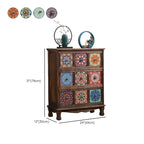 French Country Brown Wood Storage Cabinet with Drawers