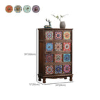 French Country Brown Wood Storage Cabinet with Drawers