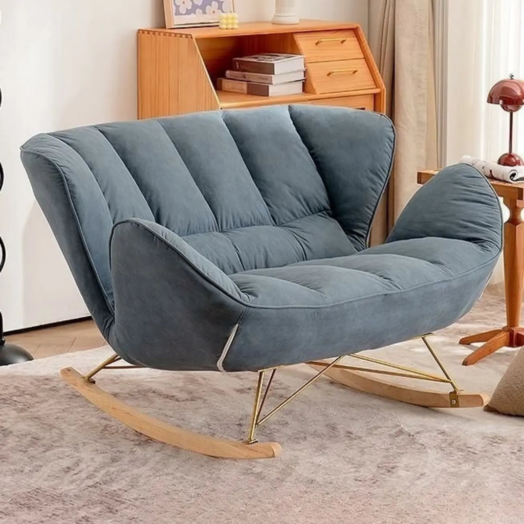 Living Room Upholstered Rocking Chair with Cushion