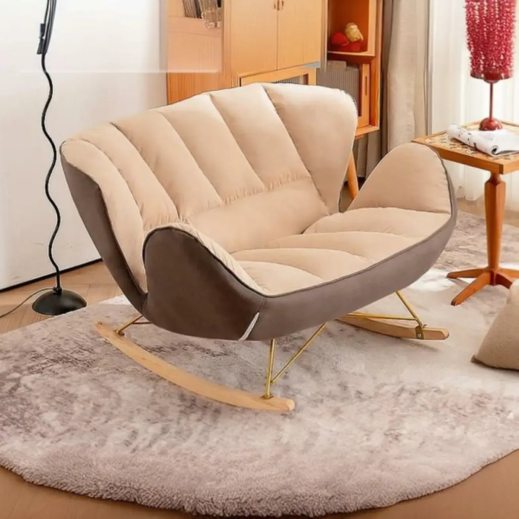 Living Room Upholstered Rocking Chair with Cushion