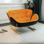 Living Room Upholstered Rocking Chair with Cushion