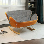 Living Room Upholstered Rocking Chair with Cushion