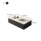 1 Tier Minimalistic Black Coffee Table with 4-Drawer