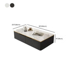 1 Tier Minimalistic Black Coffee Table with 4-Drawer