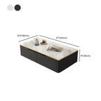 1 Tier Minimalistic Black Coffee Table with 4-Drawer