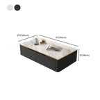1 Tier Minimalistic Black Coffee Table with 4-Drawer