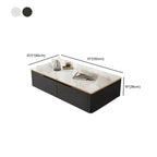 1 Tier Minimalistic Black Coffee Table with 4-Drawer