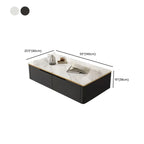 1 Tier Minimalistic Black Coffee Table with 4-Drawer