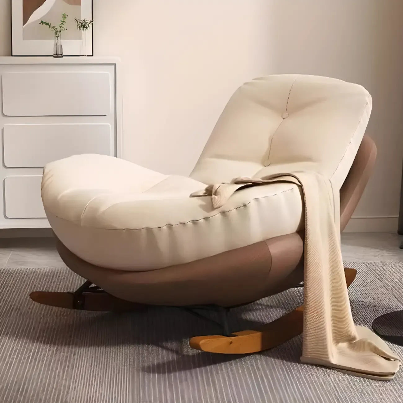 Modern Upholstered Rocking Chair for Stylish Living Rooms