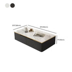 1 Tier Minimalistic Black Coffee Table with 4-Drawer