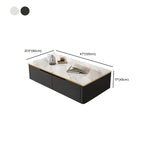 1 Tier Minimalistic Black Coffee Table with 4-Drawer