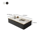 1 Tier Minimalistic Black Coffee Table with 4-Drawer