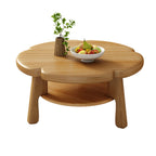 Irregular Cute Wooden Coffee Table with Storage for Living Room