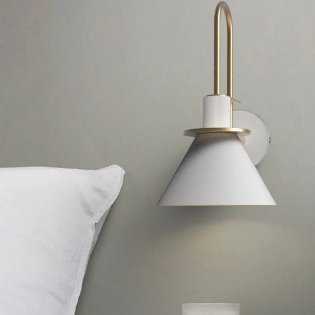Modern 1-Light Cone Bath Vanity Light with Iron Shade