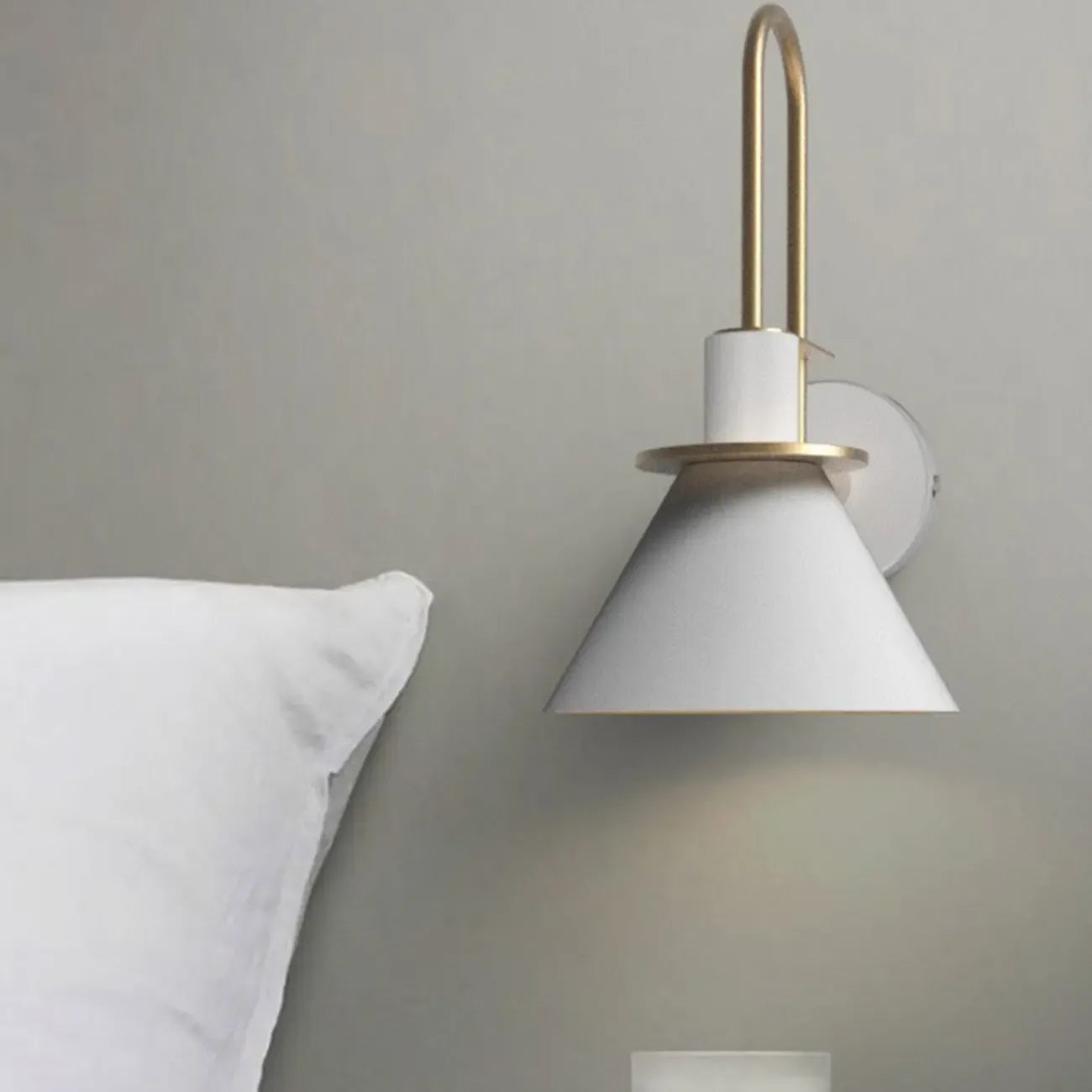 Modern 1-Light Cone Bath Vanity Light with Iron Shade