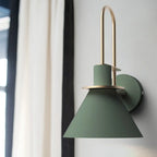 Modern 1-Light Cone Bath Vanity Light with Iron Shade