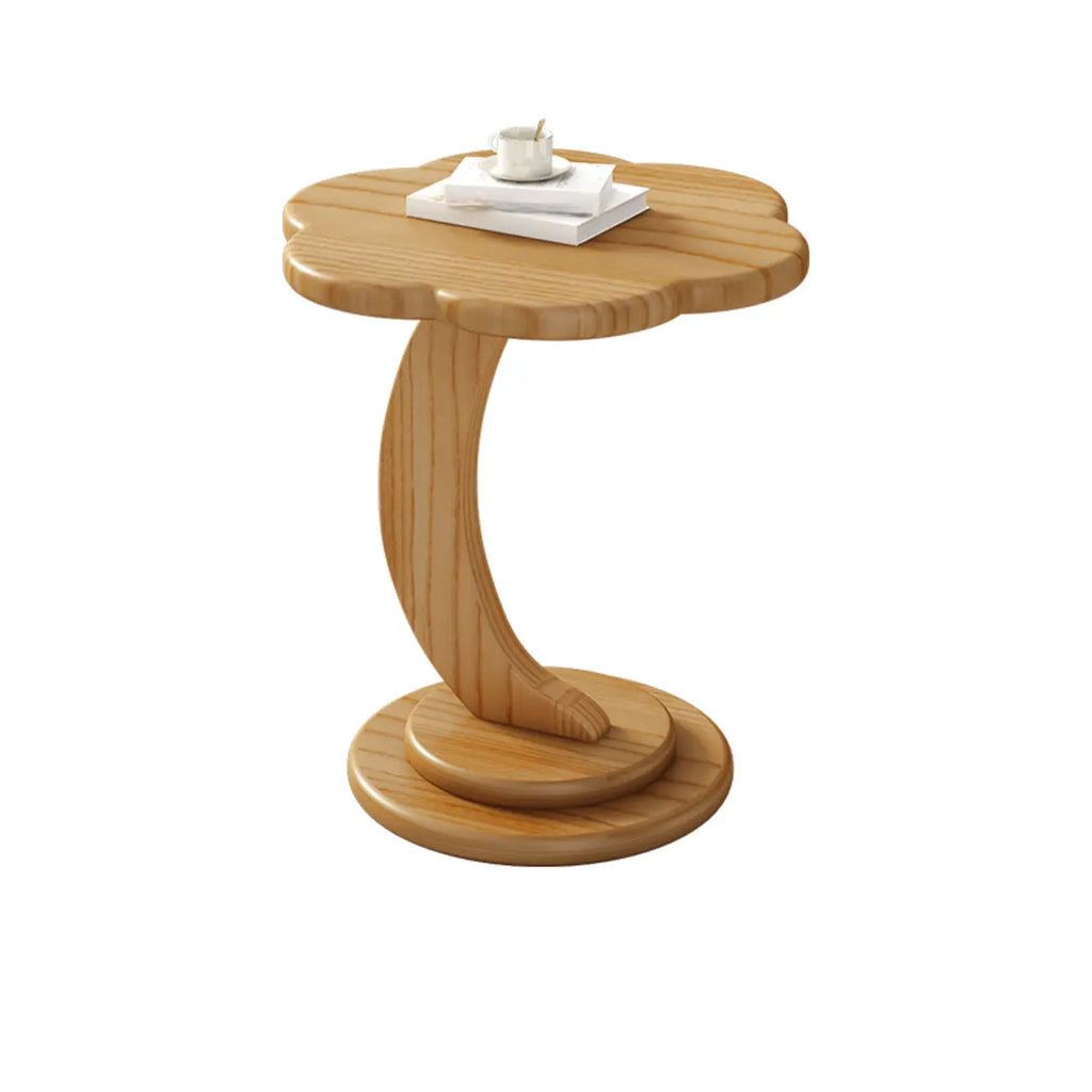 Irregular Cute Wooden Coffee Table with Storage for Living Room