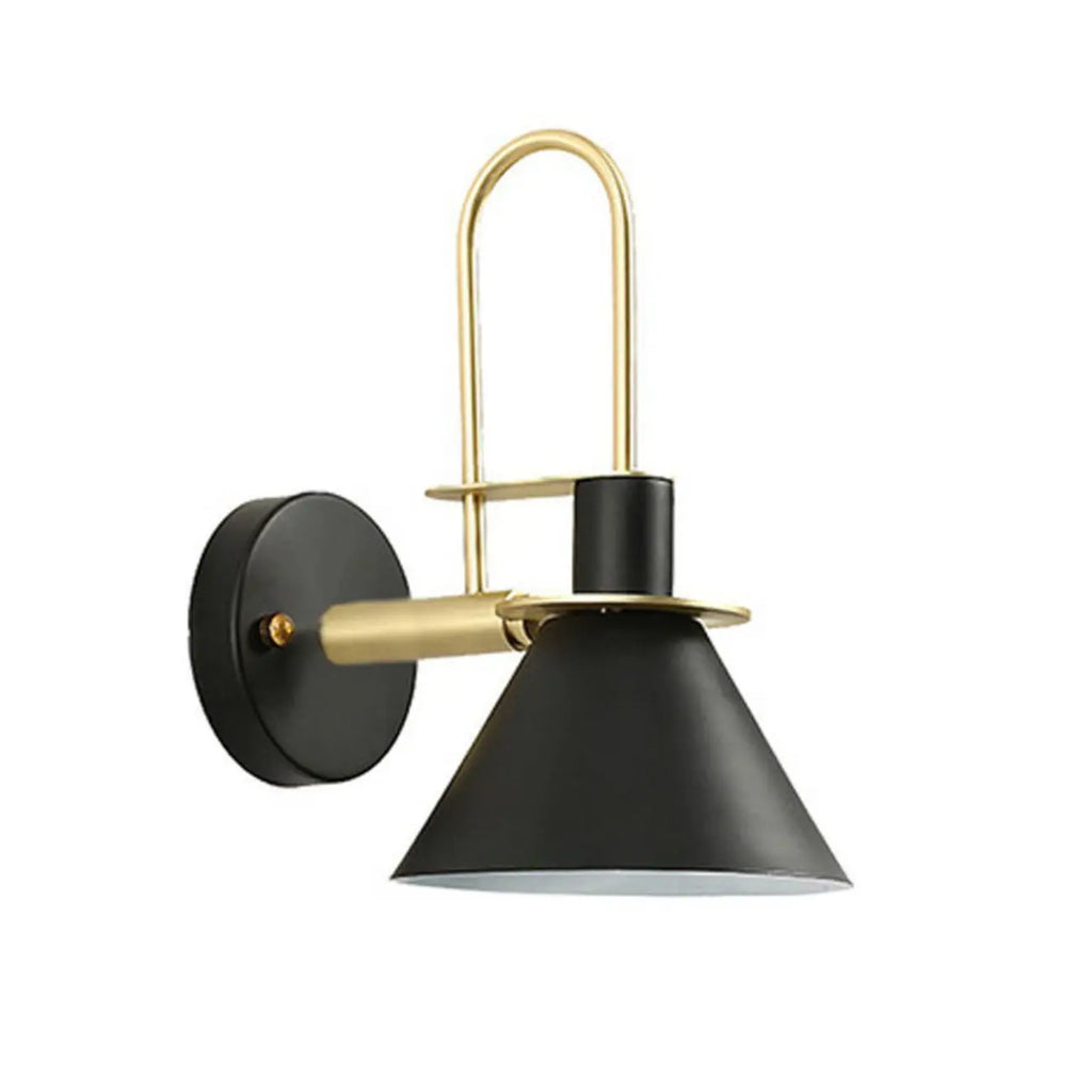 Modern 1-Light Cone Bath Vanity Light with Iron Shade