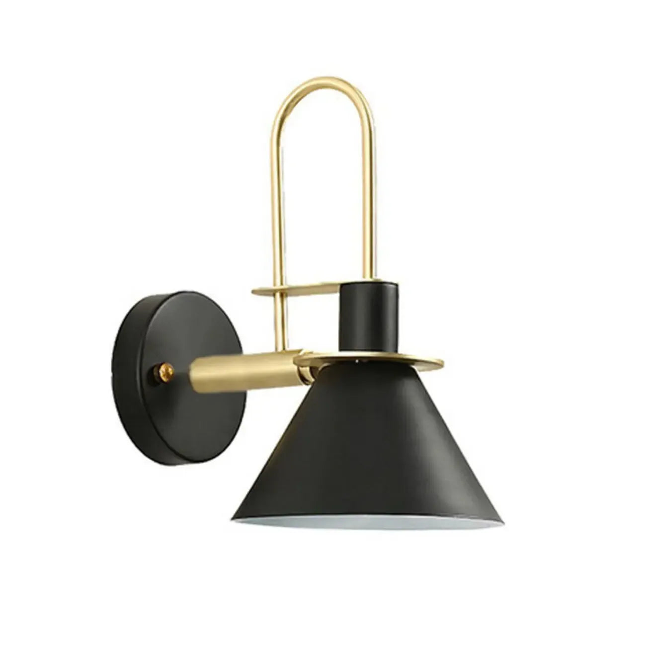 Modern 1-Light Cone Bath Vanity Light with Iron Shade