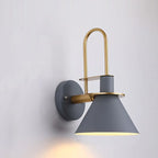 Modern 1-Light Cone Bath Vanity Light with Iron Shade