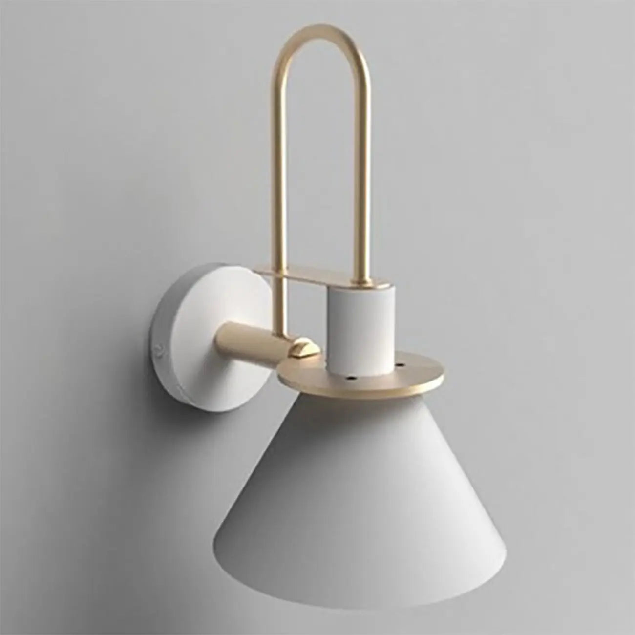 Modern 1-Light Cone Bath Vanity Light with Iron Shade