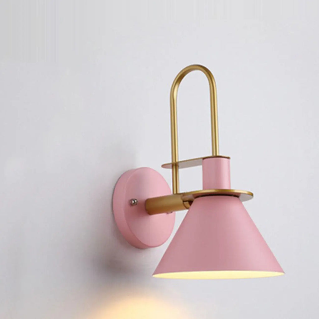 Modern 1-Light Cone Bath Vanity Light with Iron Shade
