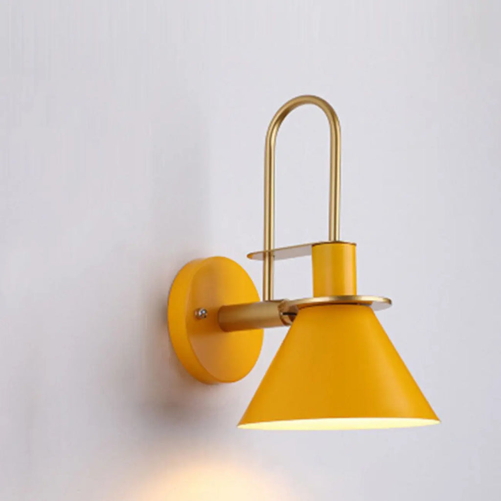 Modern 1-Light Cone Bath Vanity Light with Iron Shade