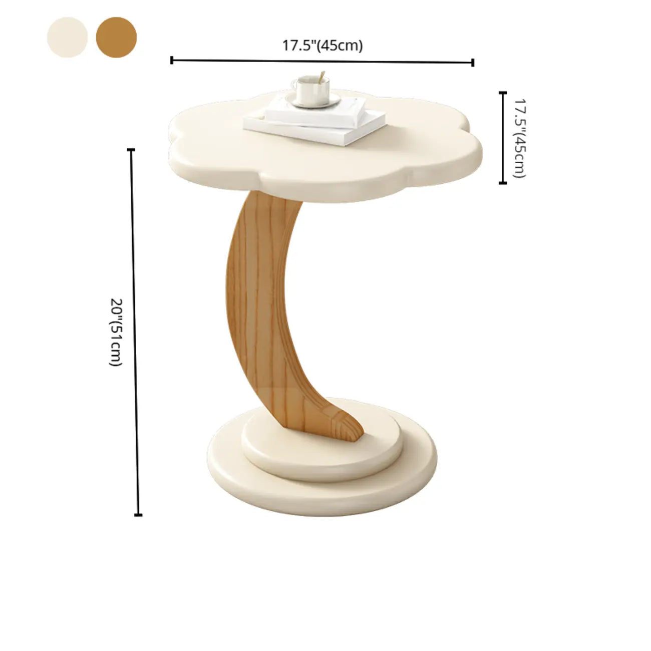 Irregular Cute Wooden Coffee Table with Storage for Living Room