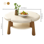 Irregular Cute Wooden Coffee Table with Storage for Living Room