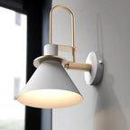 Modern 1-Light Cone Bath Vanity Light with Iron Shade