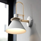Modern 1-Light Cone Bath Vanity Light with Iron Shade