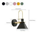 Modern 1-Light Cone Bath Vanity Light with Iron Shade