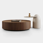 Modern Low Wooden Tray Top Coffee Table with Storage