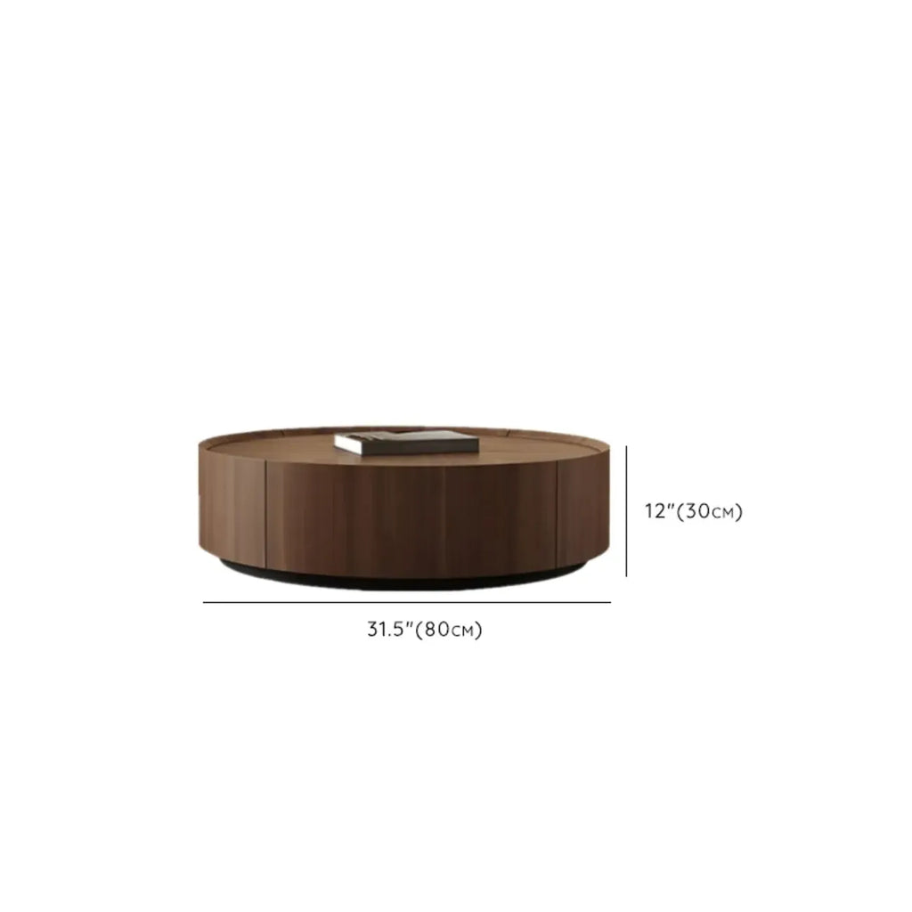 Modern Low Wooden Tray Top Coffee Table with Storage