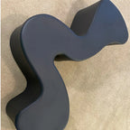 Modern Black Resin Wave Coffee Table with Abstract Design