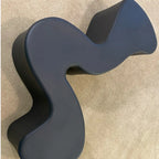 Modern Black Resin Wave Coffee Table with Abstract Design