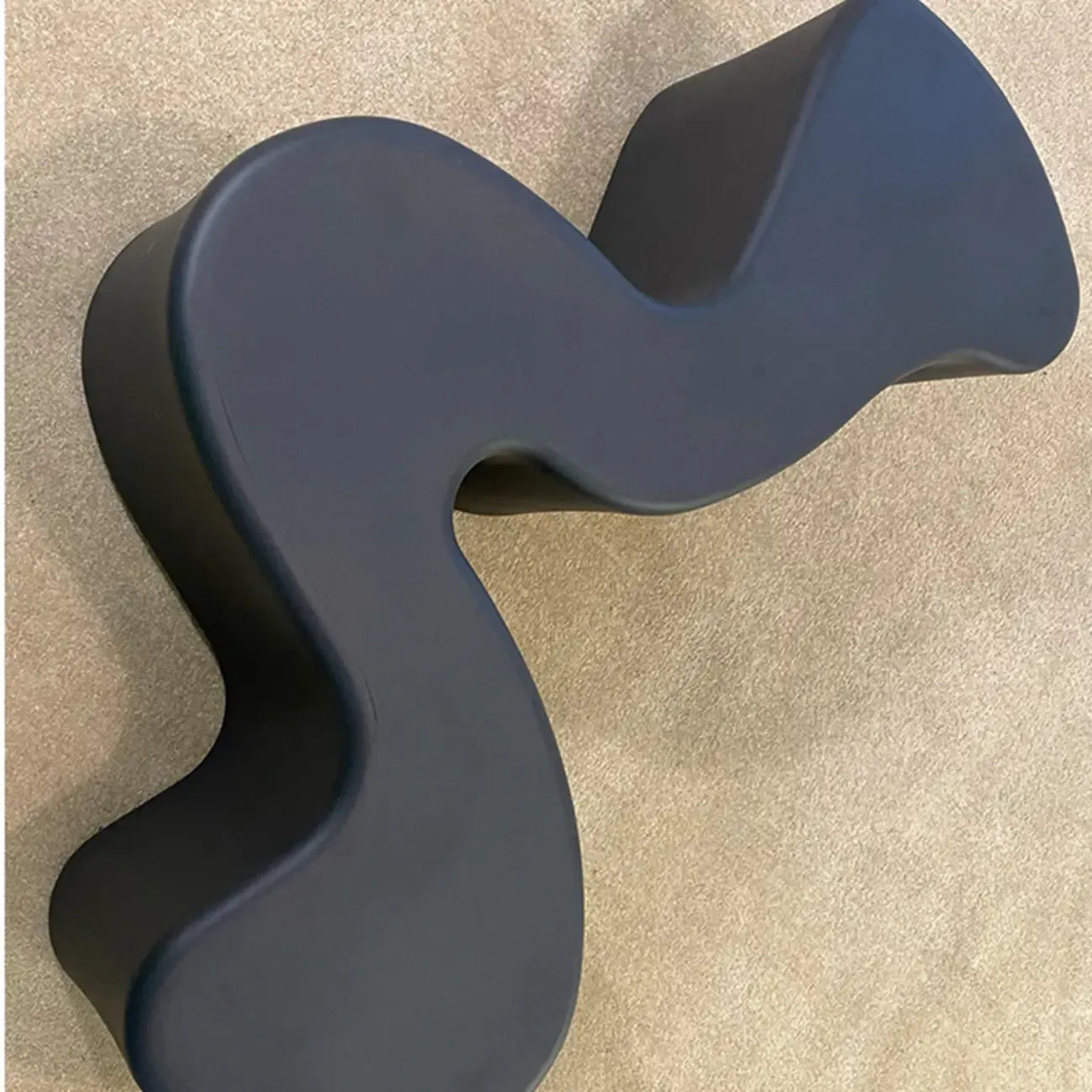 Modern Black Resin Wave Coffee Table with Abstract Design