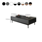 Modern Minimalist Wood Black Coffee Table with Drawers & Legs