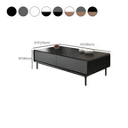 Modern Minimalist Wood Black Coffee Table with Drawers & Legs