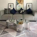 Abstract Modern Metal Mirror Coffee Table