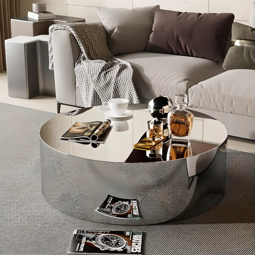 Abstract Modern Metal Mirror Coffee Table