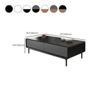 Modern Minimalist Wood Black Coffee Table with Drawers & Legs
