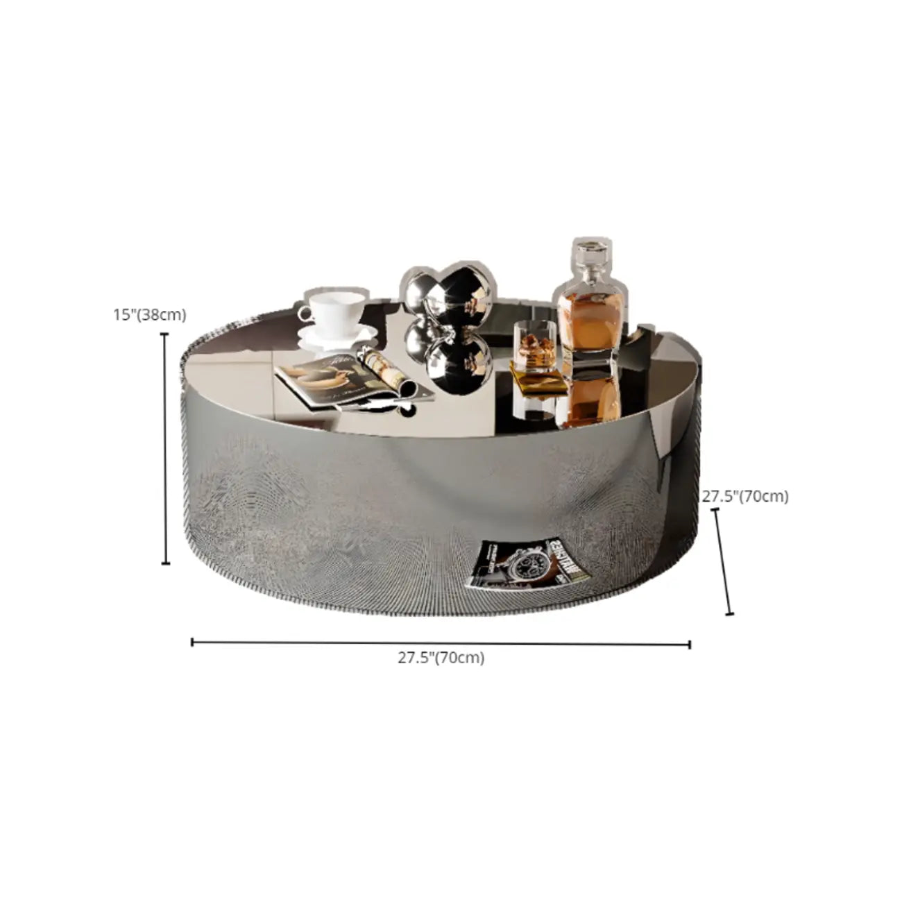 Abstract Modern Metal Mirror Coffee Table