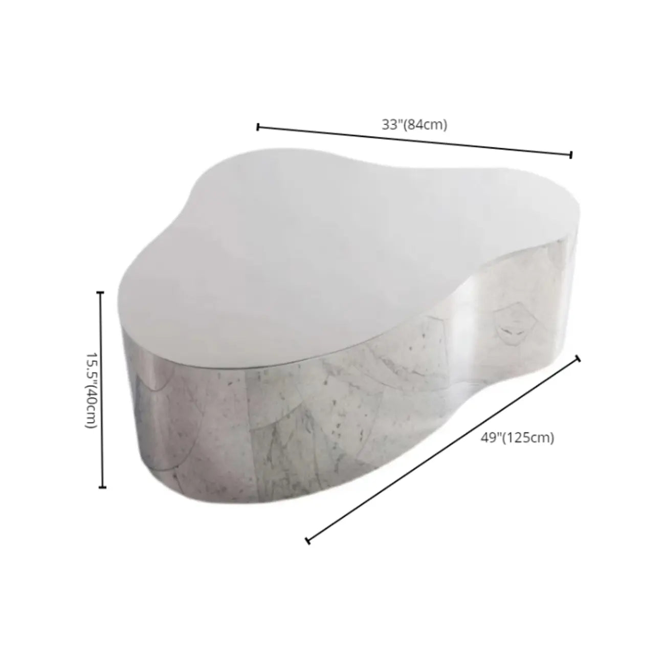 Abstract Modern Metal Mirror Coffee Table